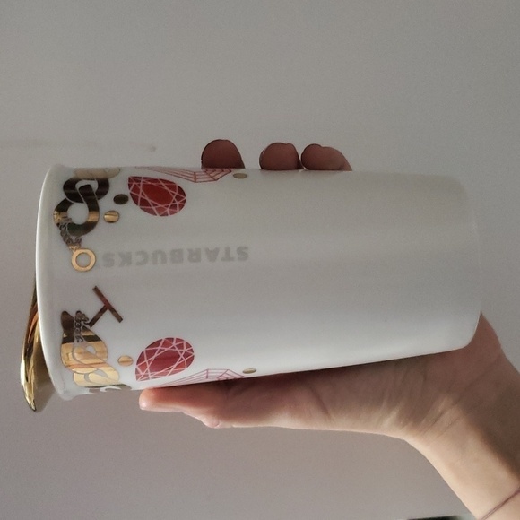 Starbucks 2014 gold and jewels ceramic tumbler 14 oz - Picture 4 of 9